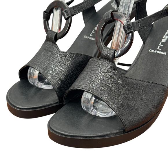 Jeffrey Campbell Funky Sandal Spiral SZ 9 Women’s Black 70s Leather Ridged Heel - Picture 7 of 12